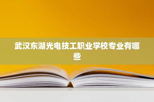 武汉东湖光电技工职业学校专业有哪些