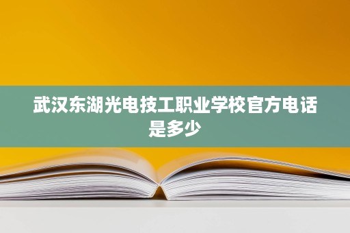 武汉东湖光电技工职业学校官方电话是多少
