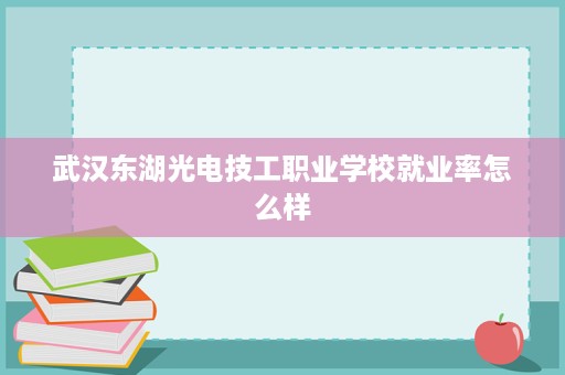 武汉东湖光电技工职业学校就业率怎么样