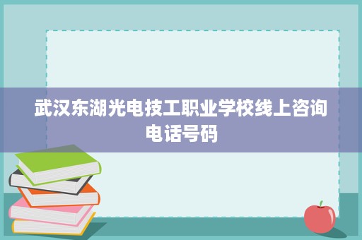 武汉东湖光电技工职业学校线上咨询电话号码