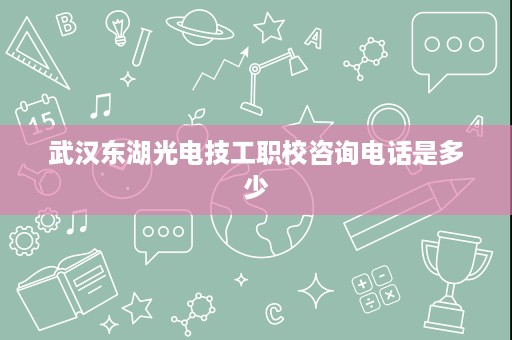 武汉东湖光电技工职校咨询电话是多少