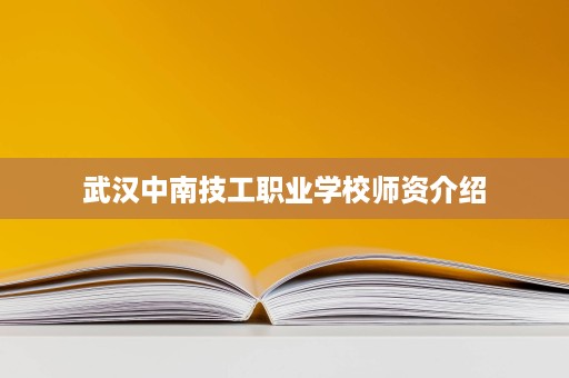 武汉中南技工职业学校师资介绍