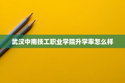 武汉中南技工职业学院升学率怎么样