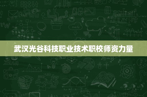 武汉光谷科技职业技术职校师资力量
