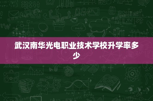 武汉南华光电职业技术学校升学率多少