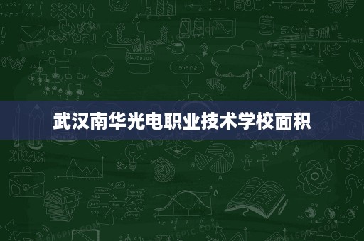 武汉南华光电职业技术学校面积