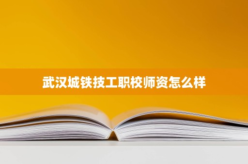 武汉城铁技工职校师资怎么样