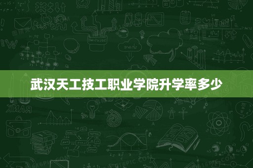 武汉天工技工职业学院升学率多少