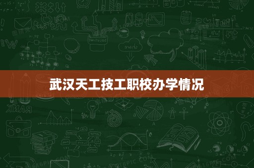 武汉天工技工职校办学情况
