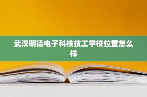 武汉明德电子科技技工学校位置怎么样