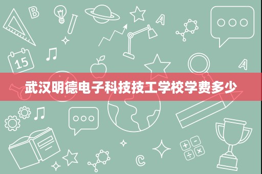 武汉明德电子科技技工学校学费多少