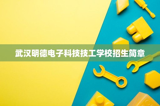 武汉明德电子科技技工学校招生简章