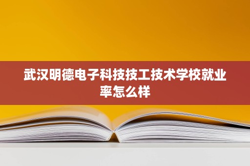 武汉明德电子科技技工技术学校就业率怎么样