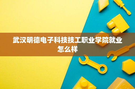 武汉明德电子科技技工职业学院就业怎么样