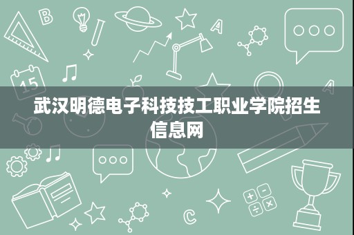 武汉明德电子科技技工职业学院招生信息网