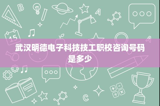 武汉明德电子科技技工职校咨询号码是多少