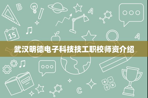 武汉明德电子科技技工职校师资介绍