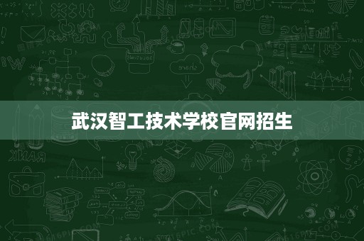 武汉智工技术学校官网招生