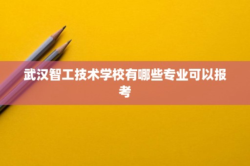 武汉智工技术学校有哪些专业可以报考