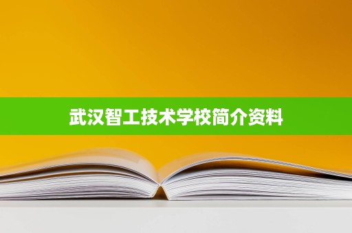 武汉智工技术学校简介资料