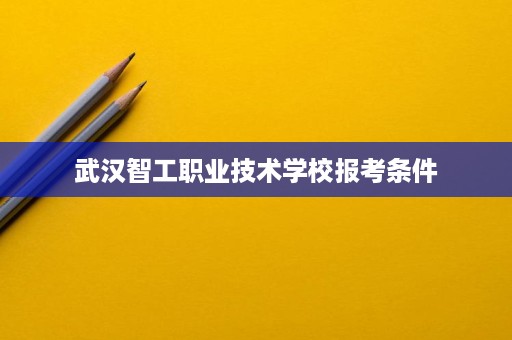武汉智工职业技术学校报考条件