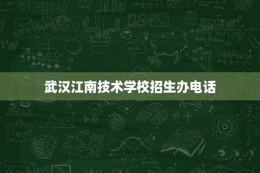 武汉江南技术学校招生办电话