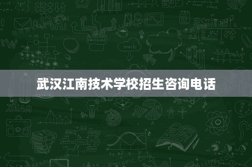 武汉江南技术学校招生咨询电话