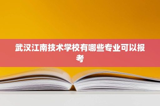 武汉江南技术学校有哪些专业可以报考
