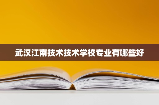 武汉江南技术技术学校专业有哪些好