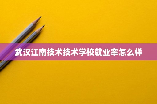 武汉江南技术技术学校就业率怎么样