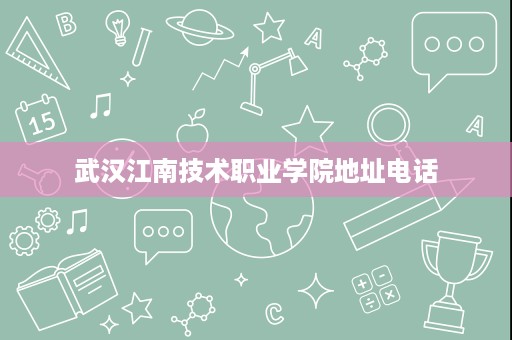 武汉江南技术职业学院地址电话