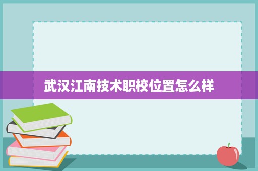 武汉江南技术职校位置怎么样