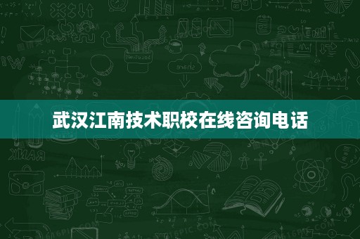 武汉江南技术职校在线咨询电话