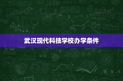 武汉现代科技学校办学条件