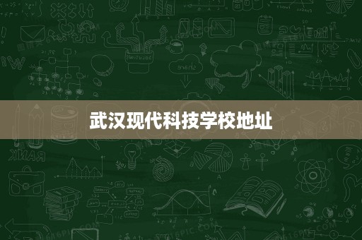 武汉现代科技学校地址