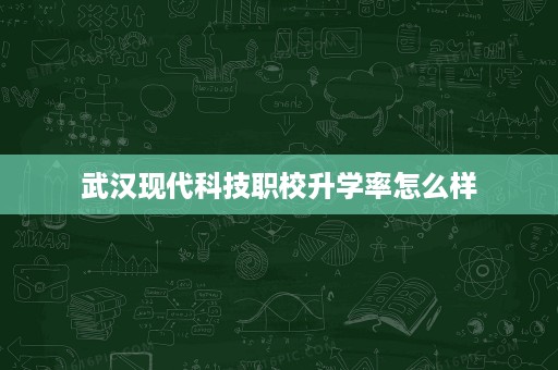 武汉现代科技职校升学率怎么样