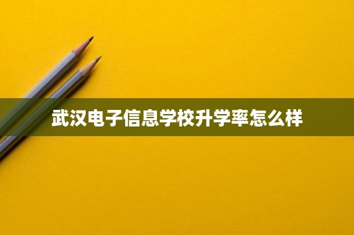 武汉电子信息学校升学率怎么样