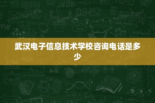 武汉电子信息技术学校咨询电话是多少