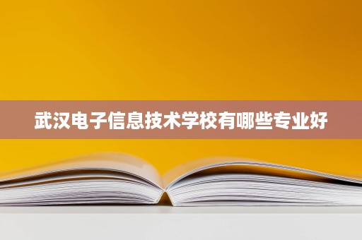 武汉电子信息技术学校有哪些专业好