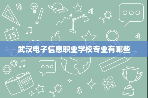 武汉电子信息职业学校专业有哪些