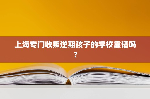 上海专门收叛逆期孩子的学校靠谱吗？