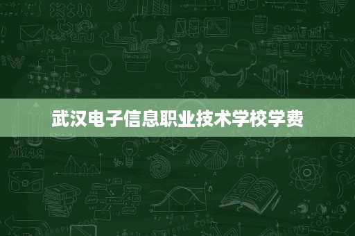 武汉电子信息职业技术学校学费