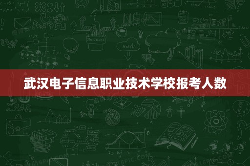 武汉电子信息职业技术学校报考人数