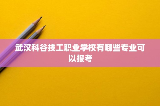 武汉科谷技工职业学校有哪些专业可以报考