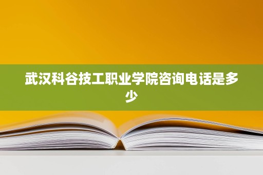 武汉科谷技工职业学院咨询电话是多少