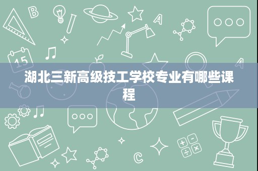 湖北三新高级技工学校专业有哪些课程