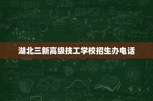 湖北三新高级技工学校招生办电话