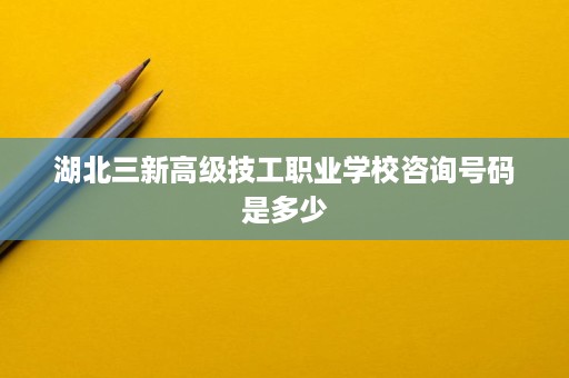 湖北三新高级技工职业学校咨询号码是多少