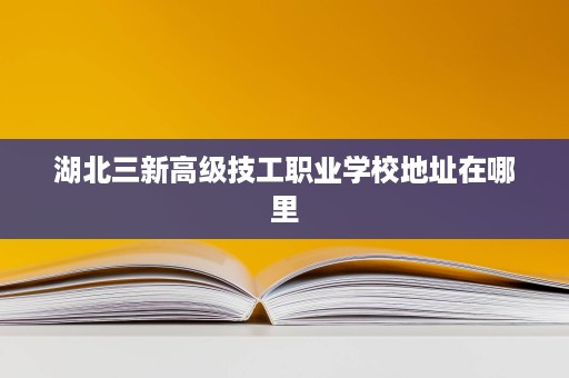 湖北三新高级技工职业学校地址在哪里
