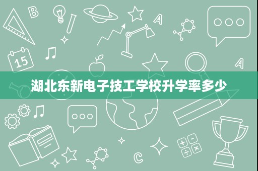 湖北东新电子技工学校升学率多少